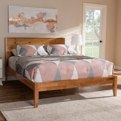 Millwood Pines Studio Iredale Modern And Rustic Natural Oak And Pine Finished Wood Full Size Platform Bed - Image 0