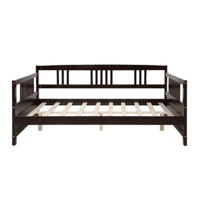 Wood Daybed Full Size Daybed With Support Legs, Espresso - Image 0