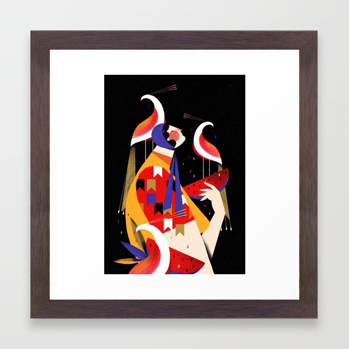 Uma Grande Festa Framed Art Print by Willian Santiago - Conservation Walnut - X-Small 10" x 10"-12x12 - Image 0