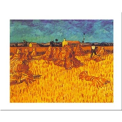 Wheat Fieldwhith Sheaves by Vincent Van Gogh - Unframed Graphic Art Print on Paper - Image 0