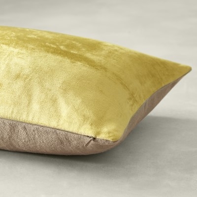 Solid Velvet Pillow Cover, 22" x 22", Taupe - Image 3