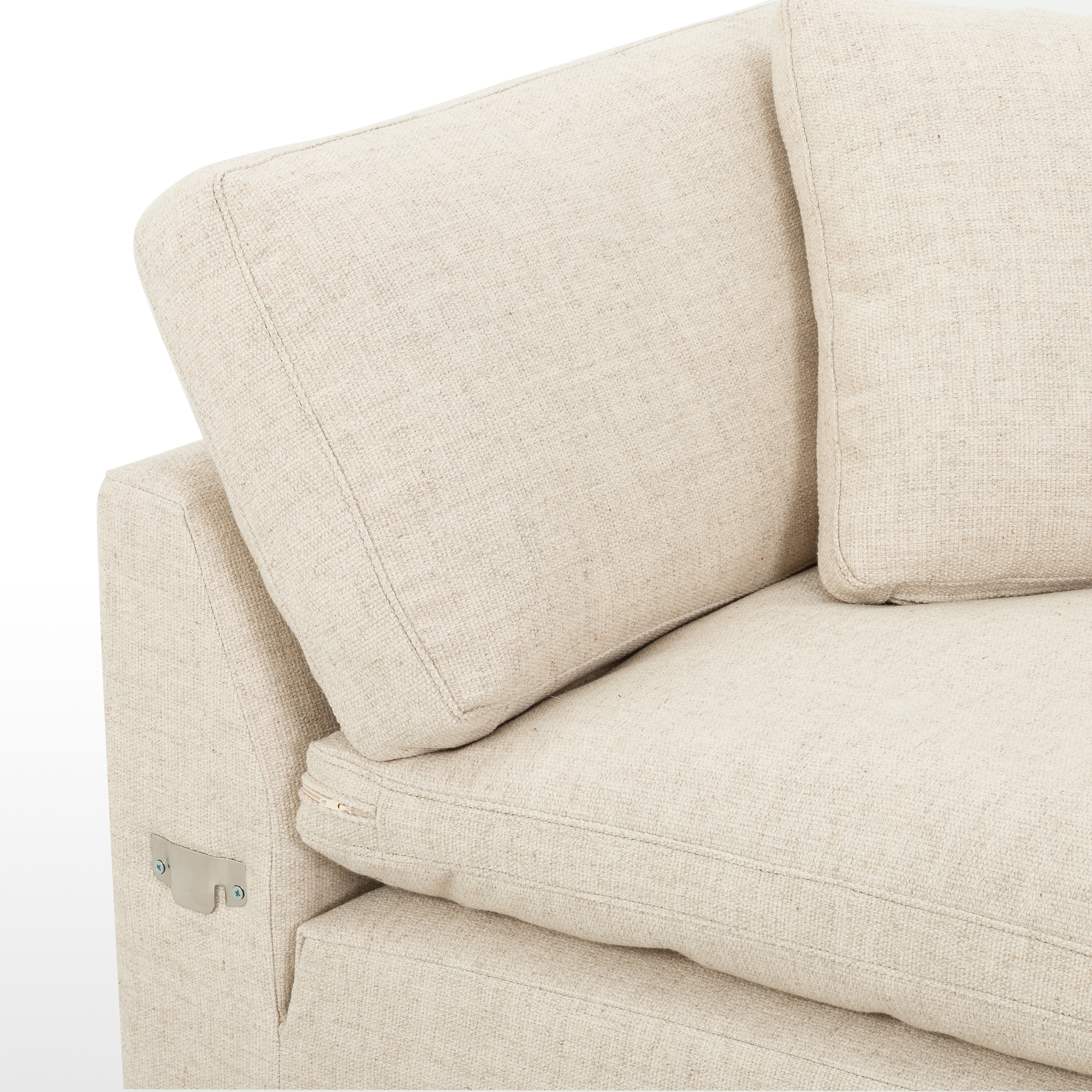 Plume 2pc Sectional-106-Raf Chaise-Cream - Image 1
