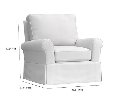 Comfort Upholstered Glider, Brushed Chenille, Dove - Image 1