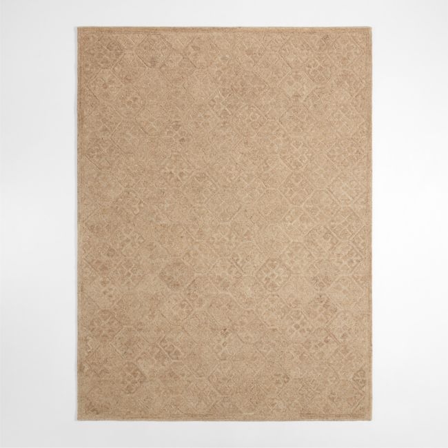 Valencia Wool Handwoven Sandstone Brown Area Rug 6'x9' - Image 0