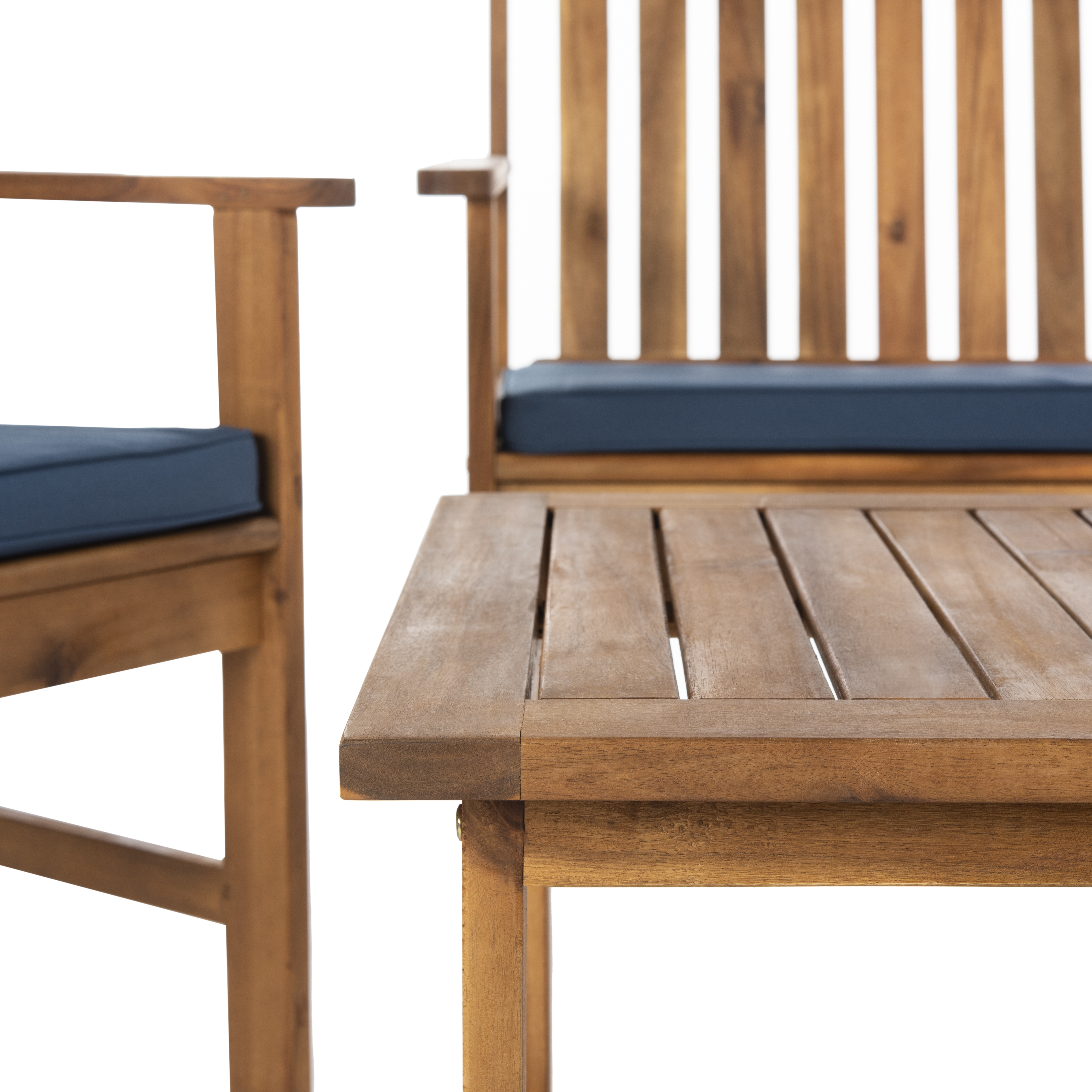 Burbank 4 Piece Outdoor Set - Natural/Navy - Safavieh - Image 6