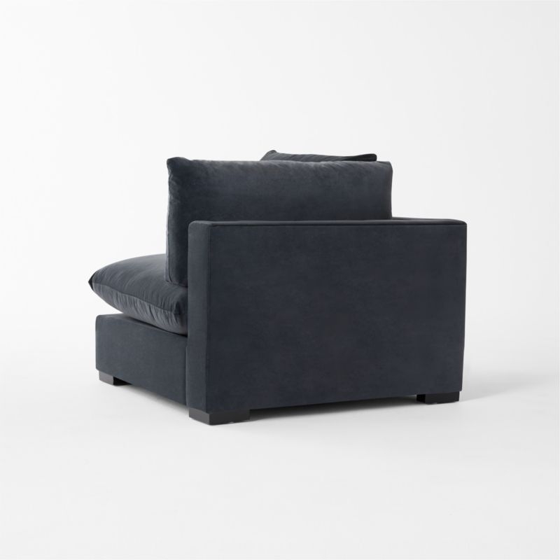 Deseo Charcoal Grey Performance Velvet Standard Depth Corner Chair - Image 4