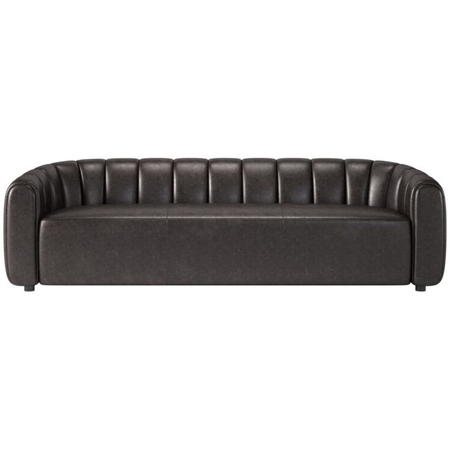 Fitz 98" Leather Sofa Bello Black - Image 0