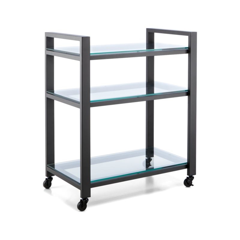 Pilsen Graphite Cart with Glass Shelves - Image 1
