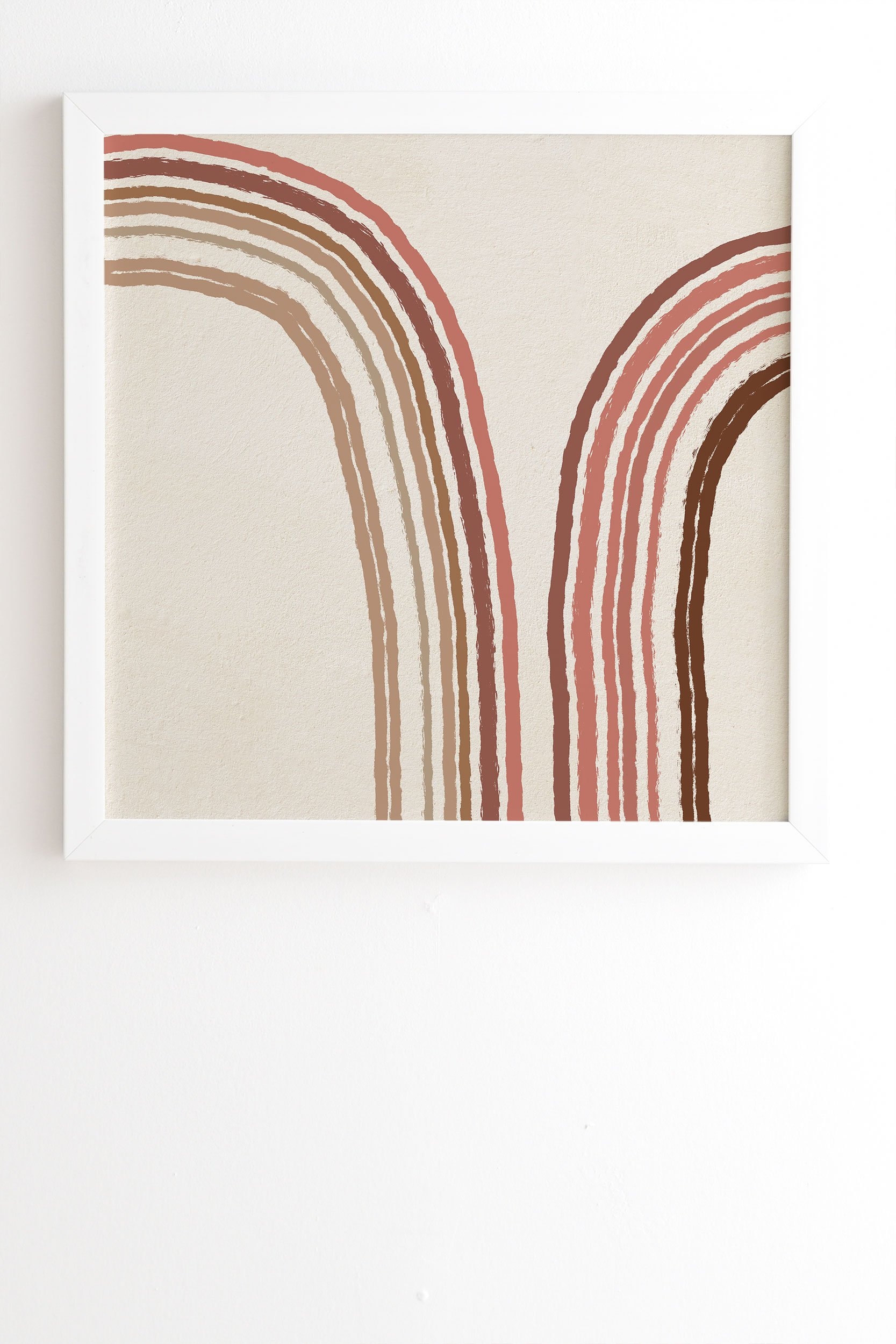 Iveta Abolina Mid Century Line Art VIII White Framed Wall Art - 20" x 20" - Image 0