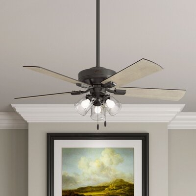 52" Crestfield 5 Blade Ceiling Fan, Light Kit Included - Image 0