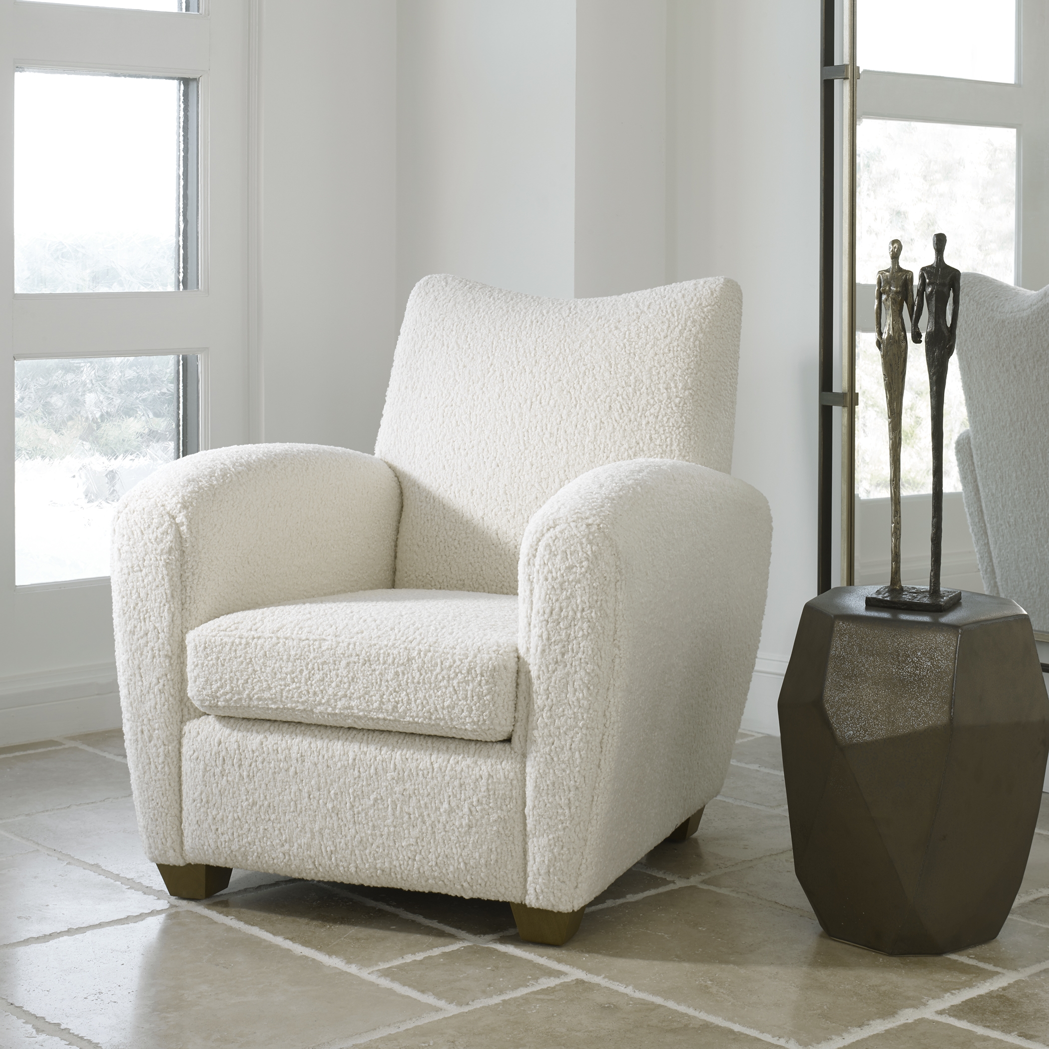 Teddy White Shearling Accent Chair - Image 3