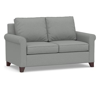 Cameron Roll Arm Upholstered Loveseat 2-Seater 63", Polyester Wrapped Cushions, Performance Brushed Basketweave Chambray - Image 0