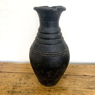 Anibar Black 12" Ceramic Table Vase - Image 0