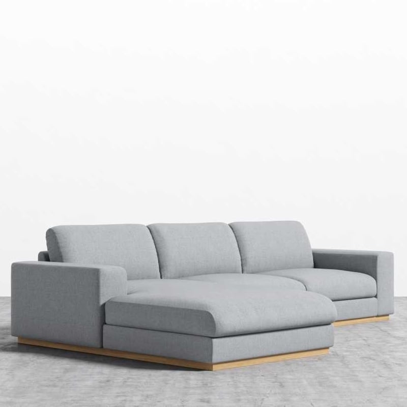 Rove Concepts Noah Modern Classic Porpoise Grey Upholstered Sectional Sofa - Left Arm Facing - Image 1