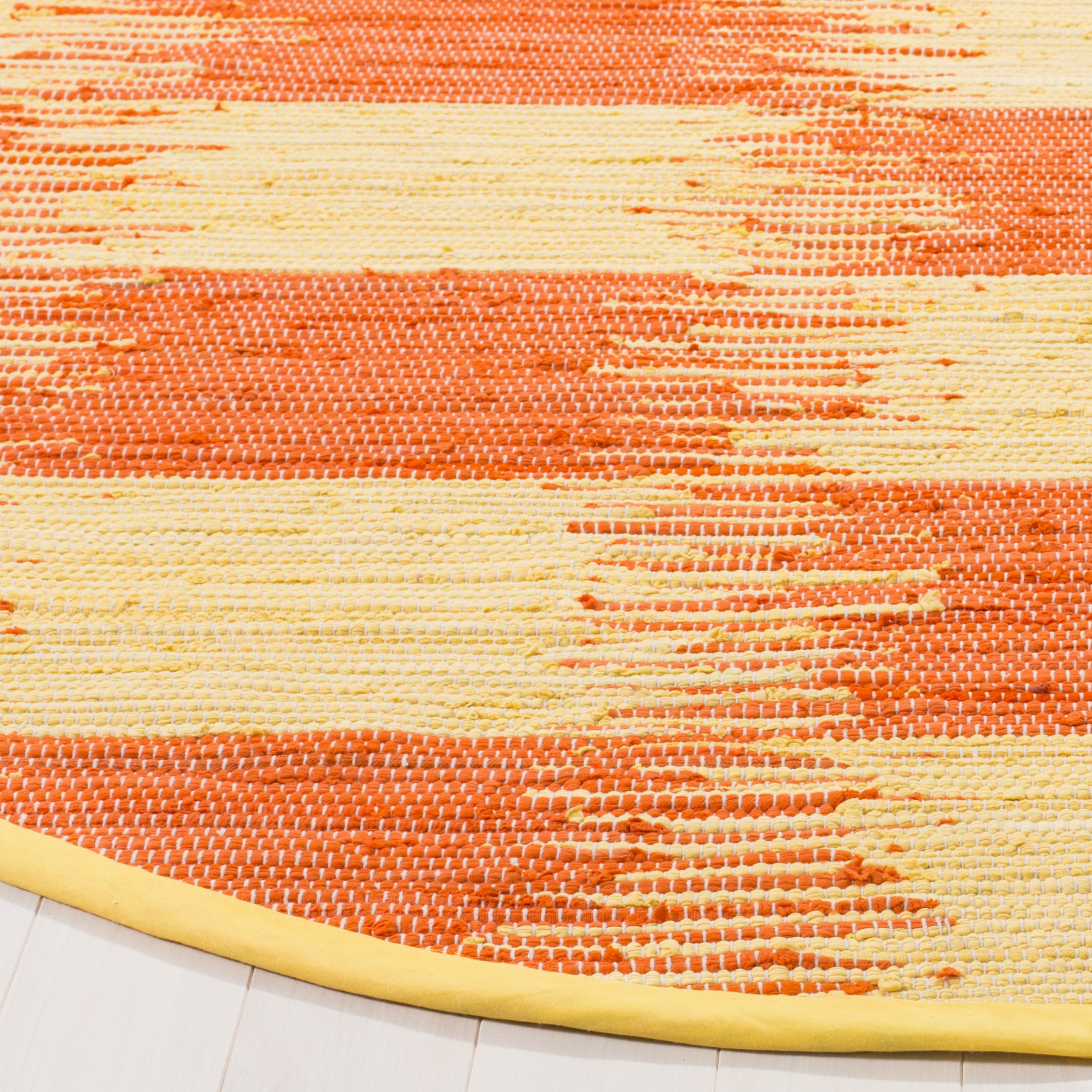 Arlo Home Hand Woven Area Rug, MTK721C, Yellow/Orange,  6' X 6' Round - Image 2