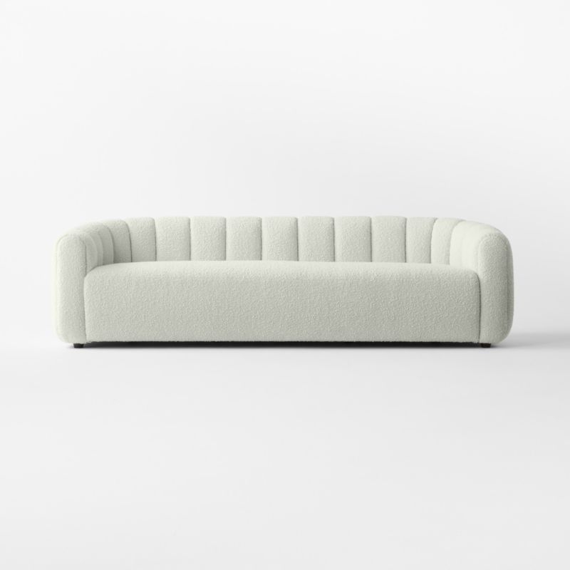Fitz 98" Channeled White Boucle Sofa - Image 1