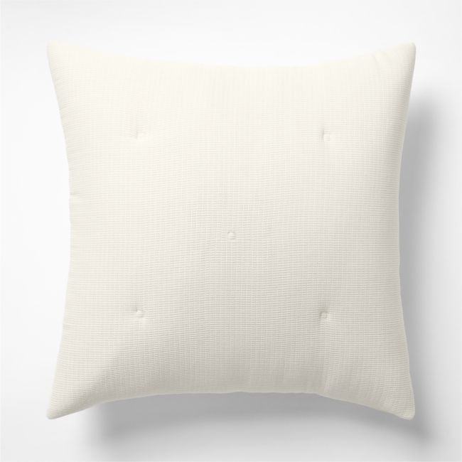 Aire Organic Cotton Textured Natural Taupe Euro Bed Pillow Sham - Image 0