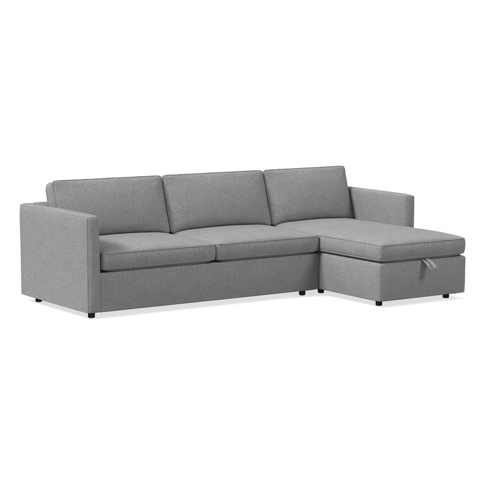 Harris 109" Right Multi-Seat Sleeper Sectional w/ Storage Chaise, Performance Coastal Linen, Anchor Gray - Image 0