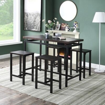 Dining Table With 4 Chairs,5 Piece Dining Set With Counter And Pub Height - Image 0