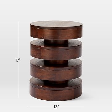 Floating Disks 13" Side Table, Dark Walnut - Image 2