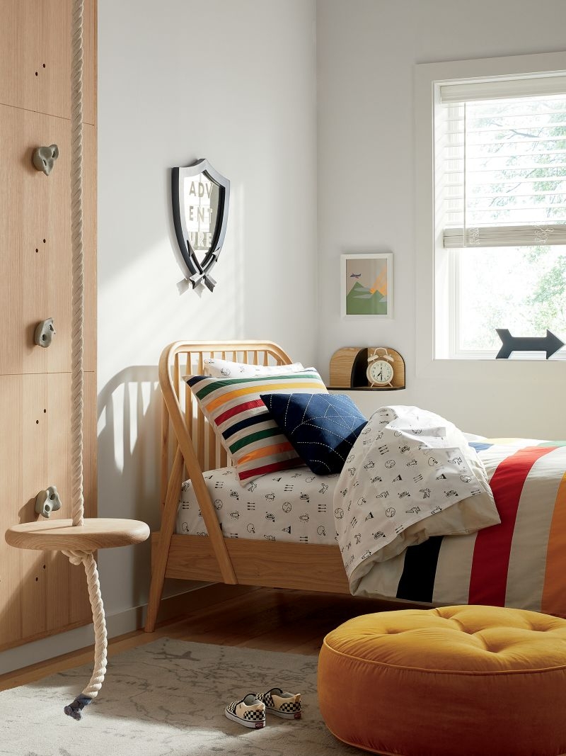 Bodie Spindle Natural Oak Wood Kids Full Bed - Image 4