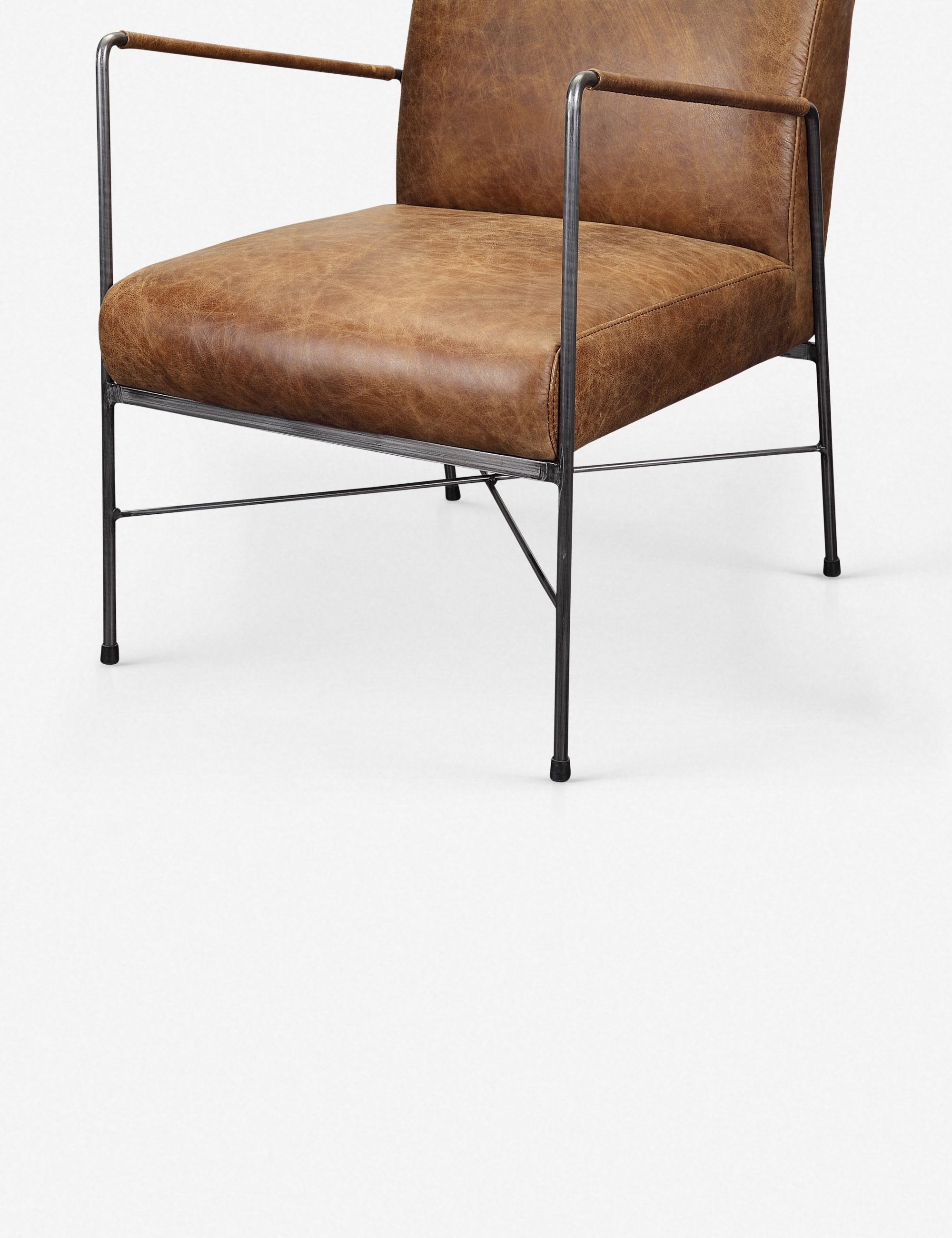 Ivie Leather Accent Chair - Image 4
