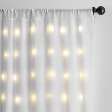 Fairy Light Sheer Curtain Panel, 84", White, Set of 2 - Image 2