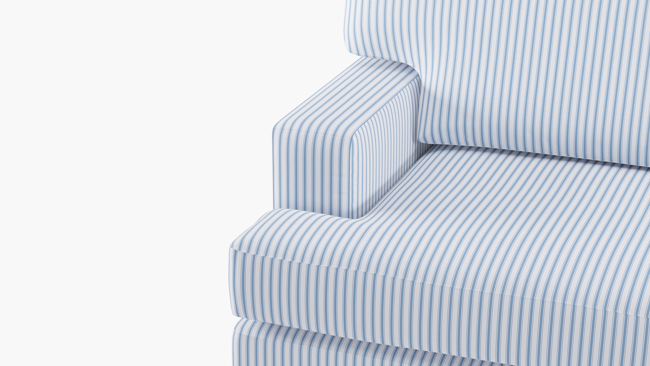 Classic Sofa, Cornflower Classic Ticking Stripe, Oak - Image 5