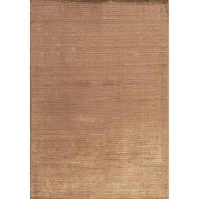One-of-a-Kind Hand-Knotted Brown 5' x 7' Silk Area Rug - Image 0