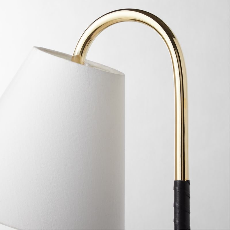 Barnes Leather Table Lamp, Brass & Black - Image 1