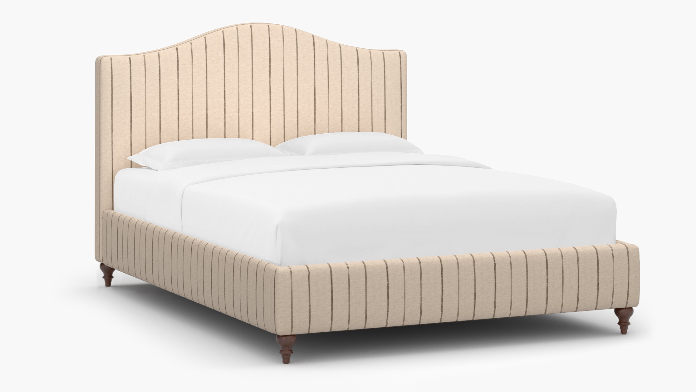 Camelback Bed, Cocoa Felix, Walnut Traditional Turned Leg, King - Image 1