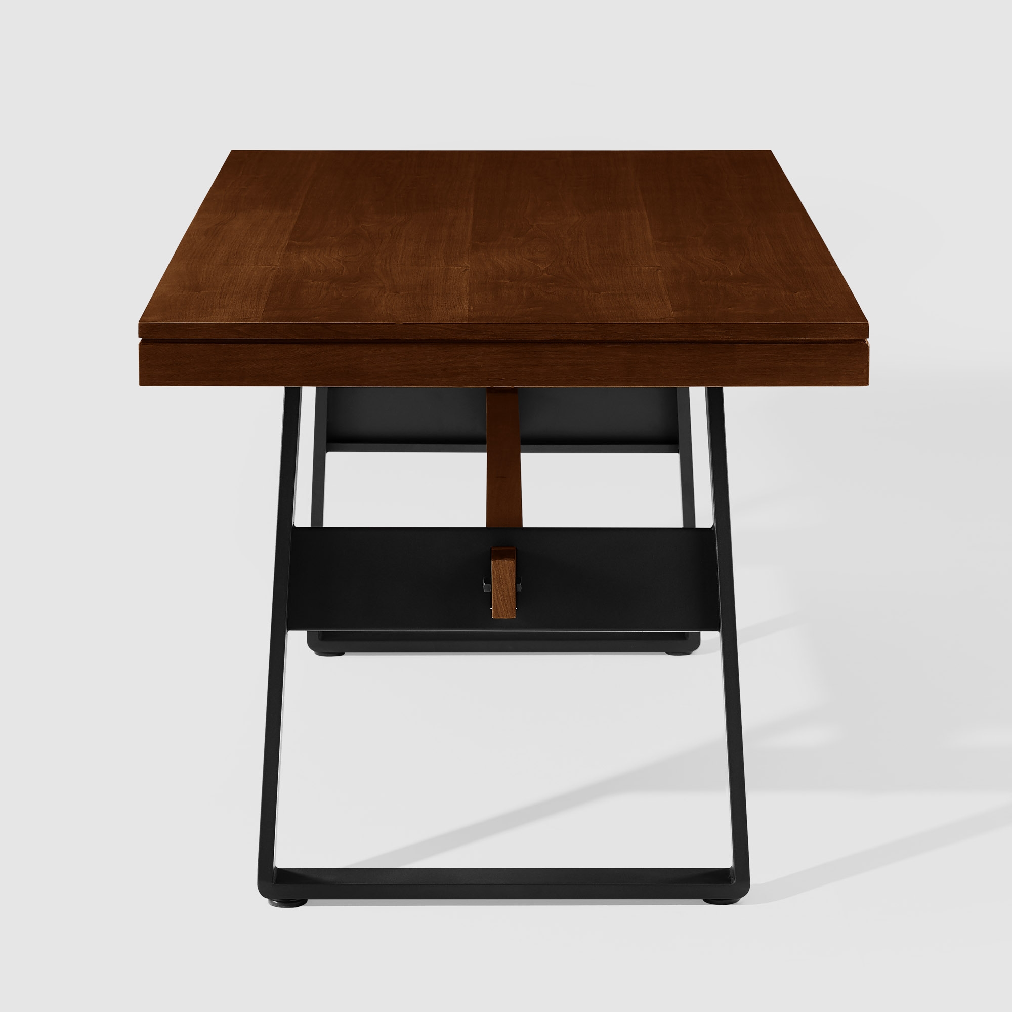 69" Modern Industrial Dining Table - Dark Walnut - Image 3