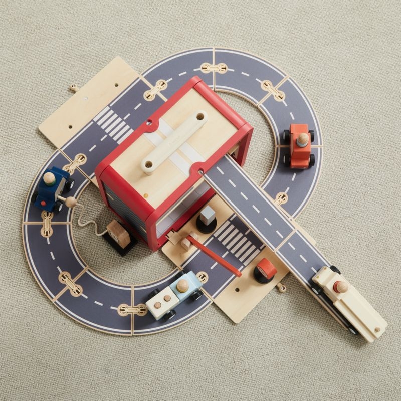 Wonder & Wise by Asweets Wooden Toddler Garage with Cars Toy - Image 1