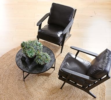 Raylan Leather Armchair with Brown Finish, Down Blend Wrapped Cushions, Havana Brown Leather - Image 4