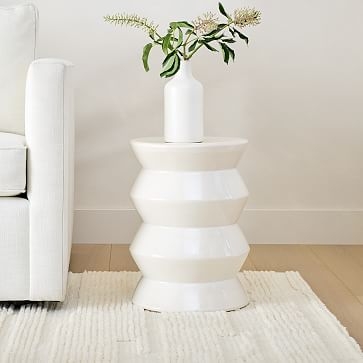 Cami Ceramic Side Table, Round, Sage - Image 2