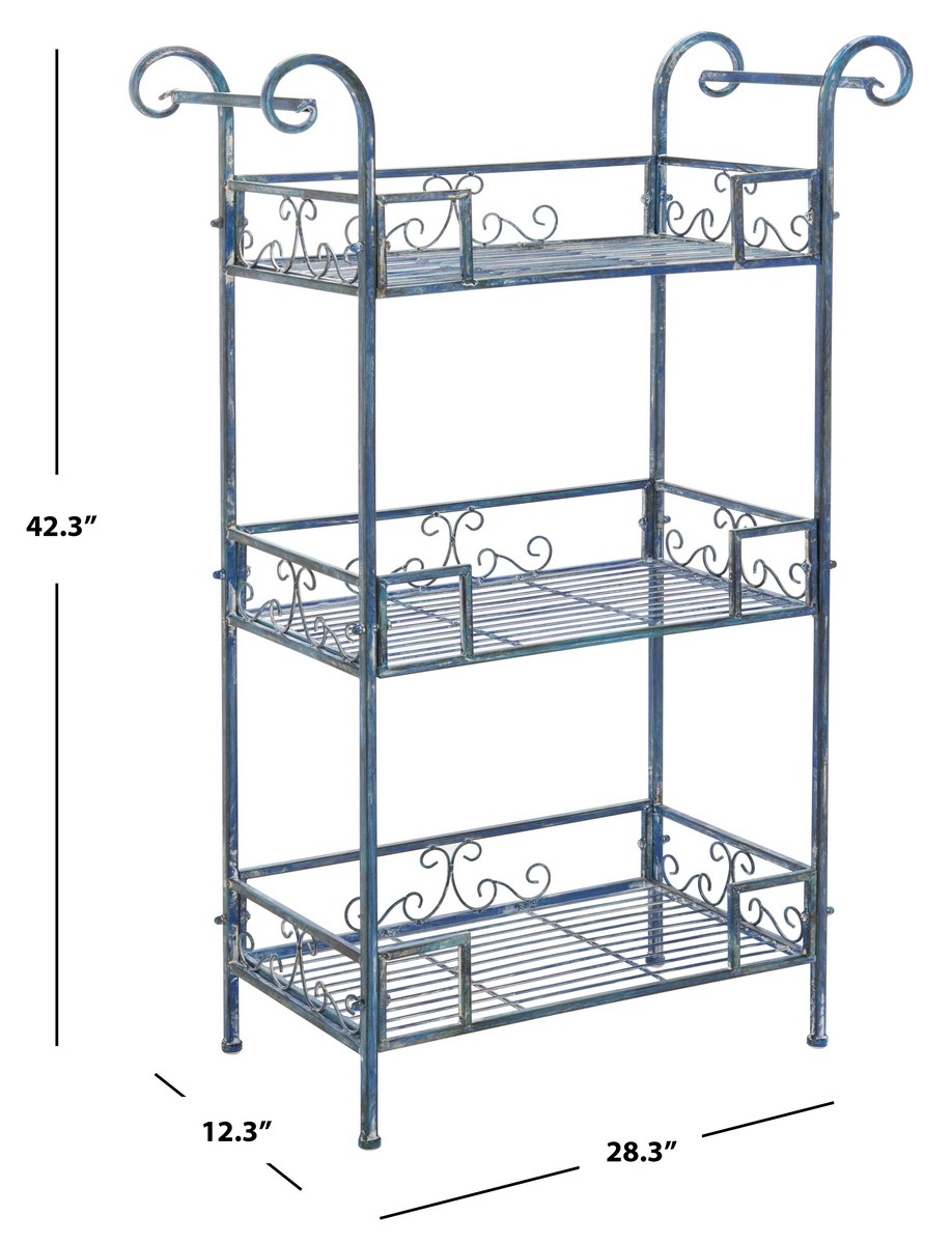 Noreen 3 Tier Shelf - Mossy Blue - Safavieh - Image 8