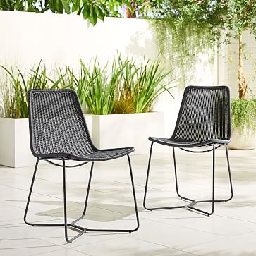 Slope Outdoor Dining Chair, Charcoal, Set of 6 - Image 1