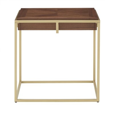 Hevyn Square End Table With Metal Base - Image 0