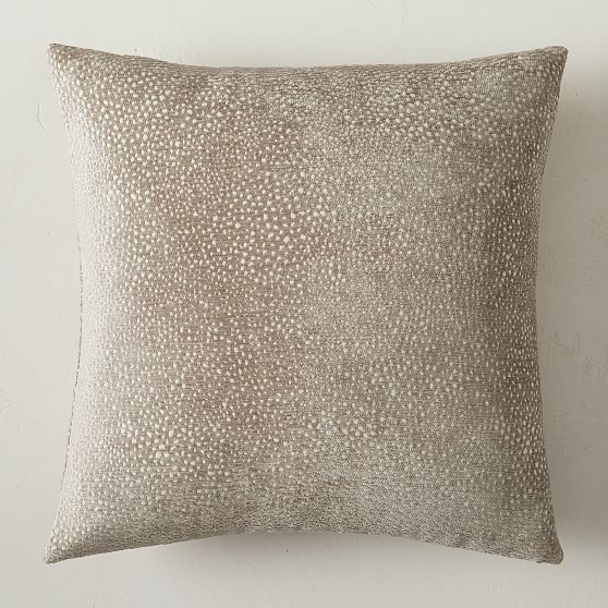 Dotted Chenille Jacquard Pillow Cover, 20"x20", Dark Tan, Set of 2 - Image 0