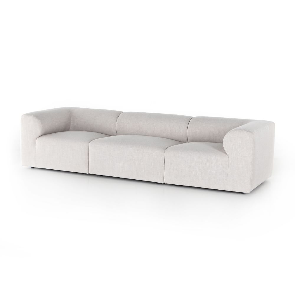 Modern Round Back 3-Piece Sectional, Gibson Wheat - Image 0