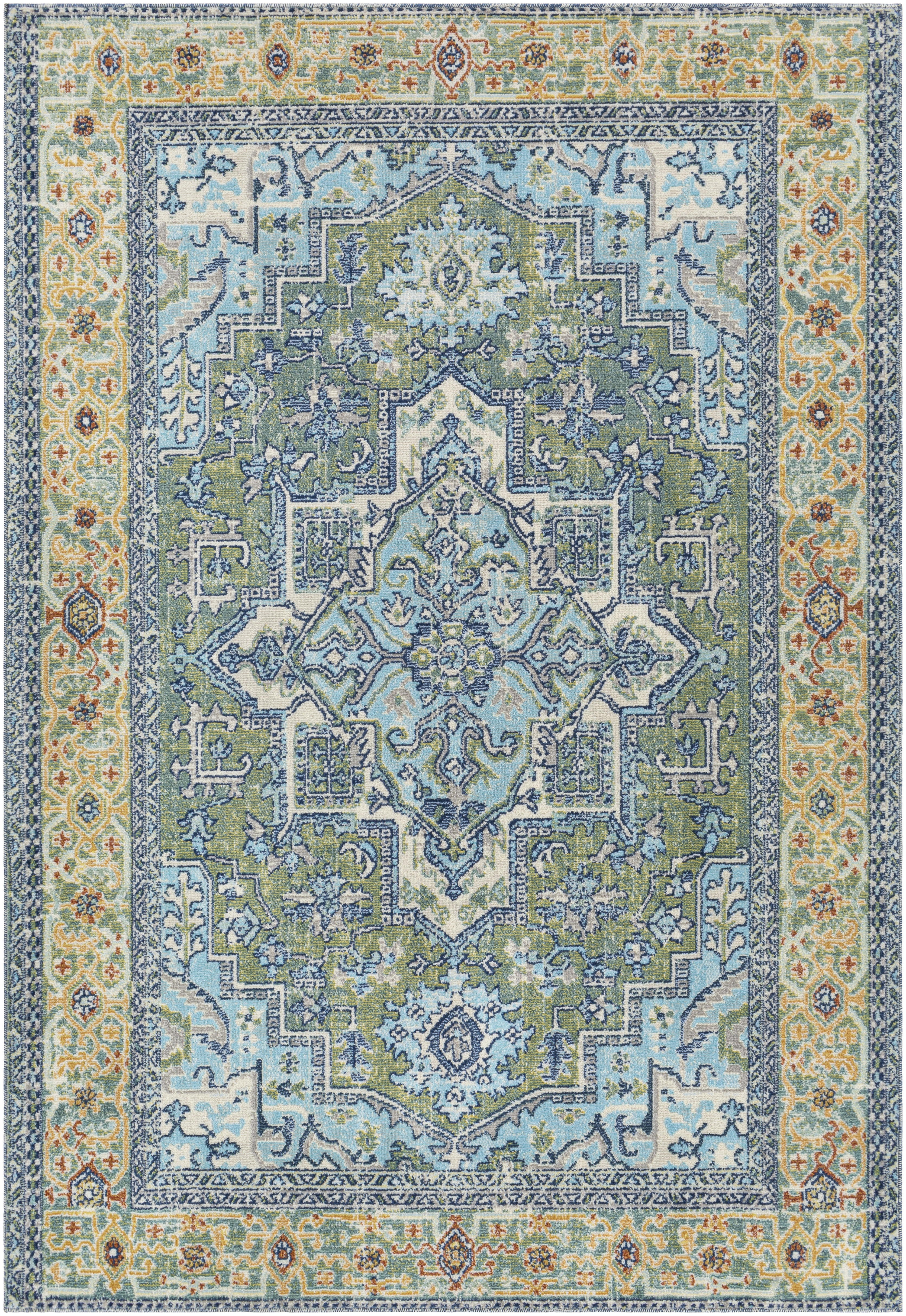 Livabliss Bodrum Blue Outdoor 8'10" x 12' Machine Woven Rug - Image 0