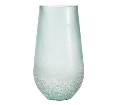 Frosted Glass Hurricane, Sea Glass, Large - Image 0