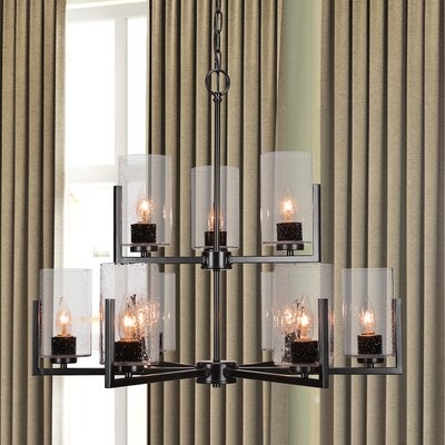 Mize 9-Light Shaded Tiered Chandelier - Image 0
