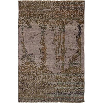 One-of-a-Kind Hubbardston Hand-Knotted Tan/Purple 5'2" x 8' Wool Area Rug - Image 0