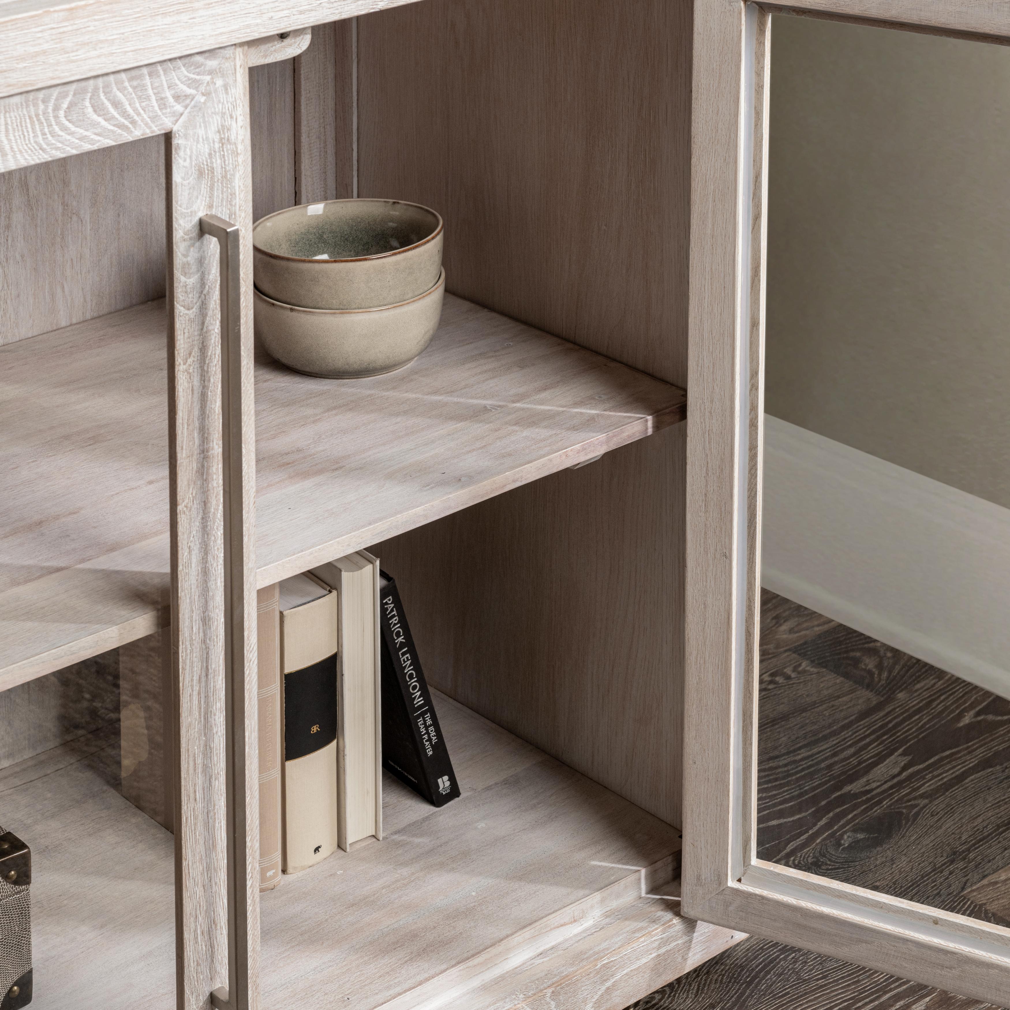 Bradley Oak Wood 2Dr Cabinet White Wash - Image 10