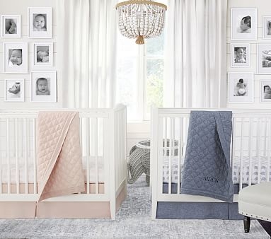 Emerson Convertible Crib & Beautyrest Supreme Mattress Set, Simply White, UPS - Image 1