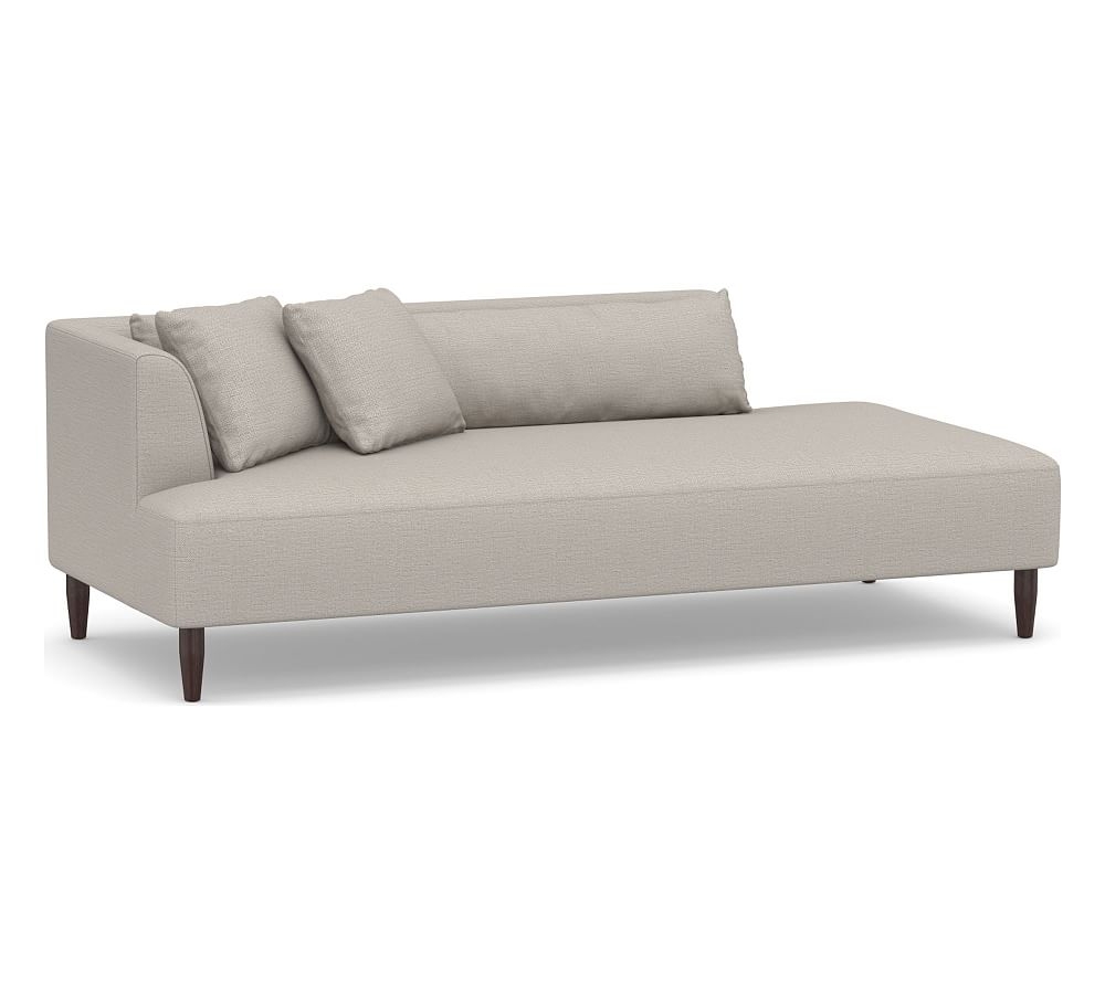 SoMa Palomar Upholstered Chaise Lounge, Polyester Wrapped Cushions, Chunky Basketweave Stone - Image 0