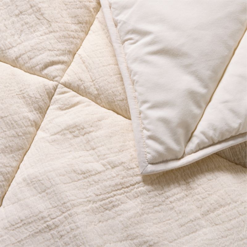 Aire Cotton Crinkle Matelasse Calm Beige Twin/Twin XL Comforter - Image 3