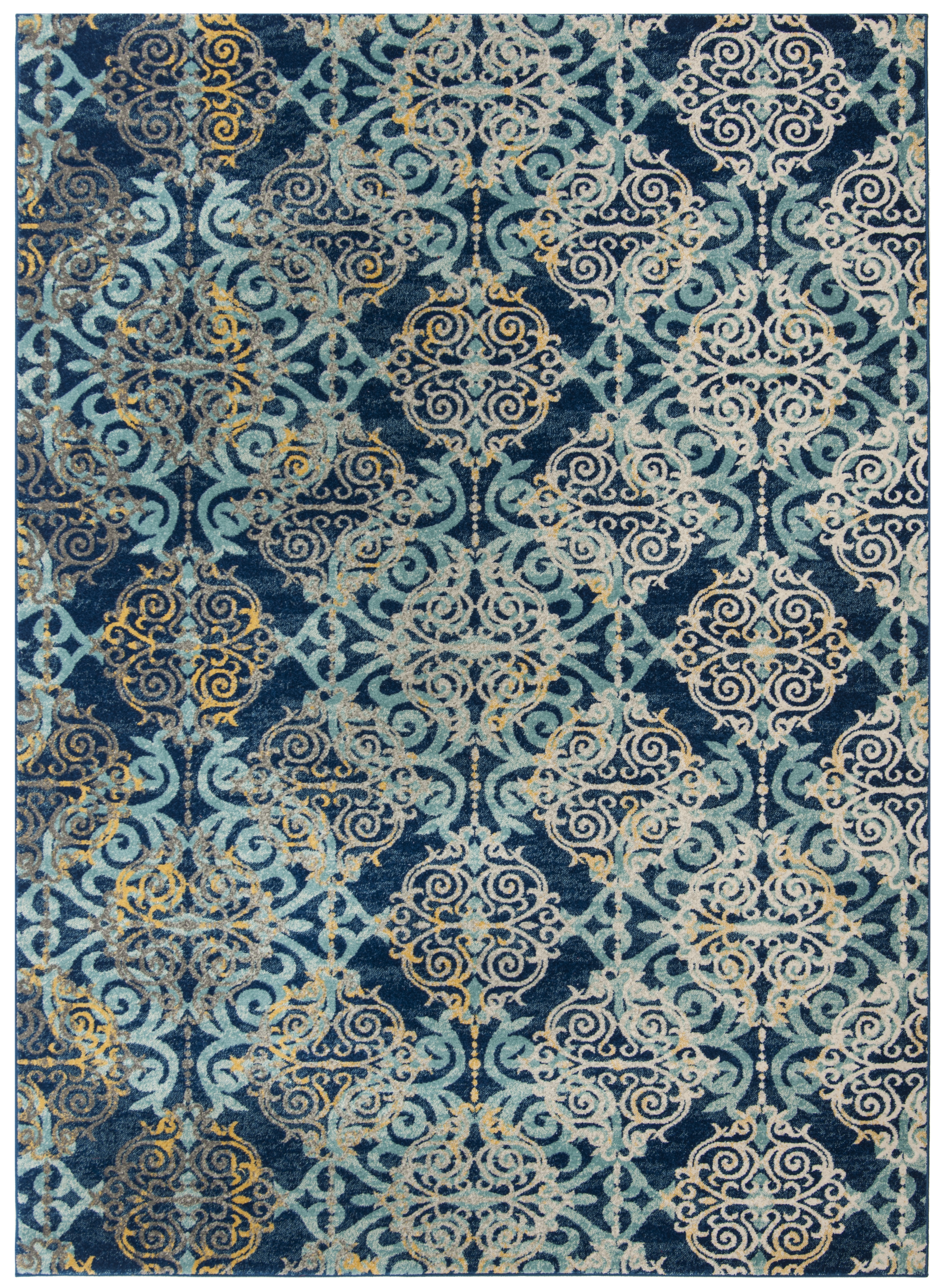 Arlo Home Woven Area Rug, EVK230A, Royal/Light Blue,  6' 7" X 9' - Image 0