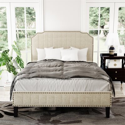 Tufted Upholstered Low Profile Platform Bed - Image 0